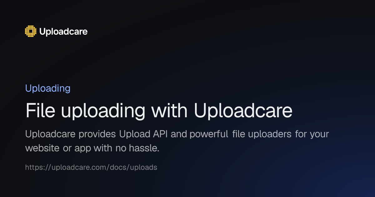 Uploadcare image processing, compression and delivery platform