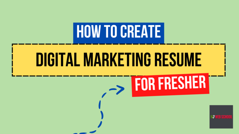 digital marketing resume for fresher