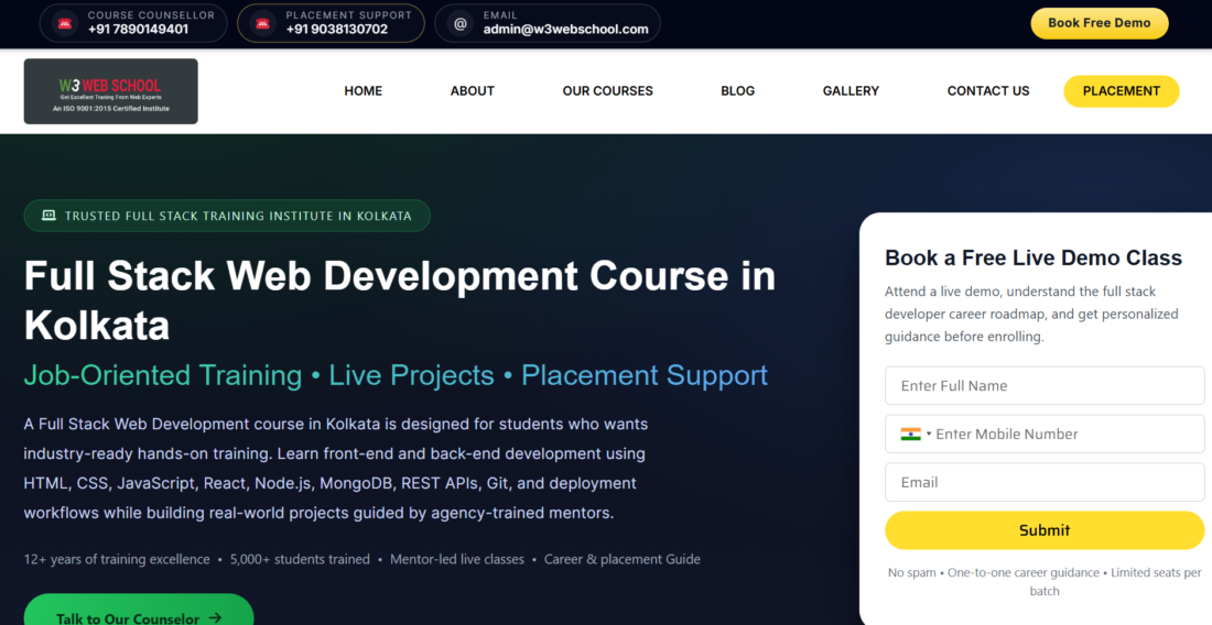 Full Stack web development W3 Web School