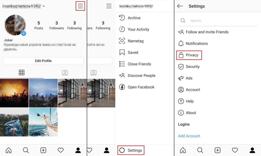 How to Create Instagram Business Account? 5 privacy-settings-instagram