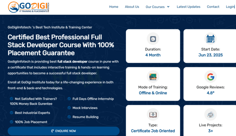 Top 10 Web Development Courses In Pune [2025 Updated]