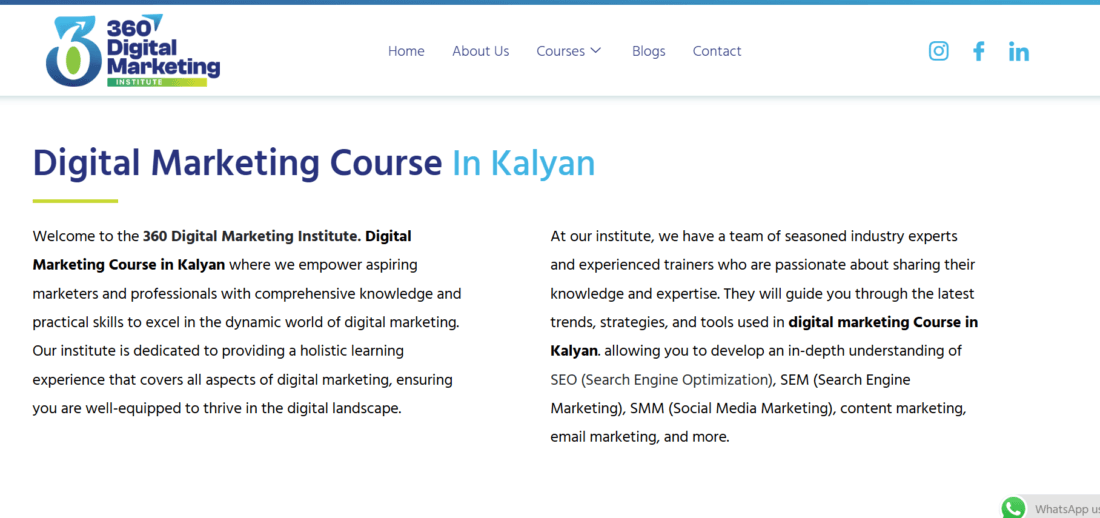 360 digital marketing institute Kalyan