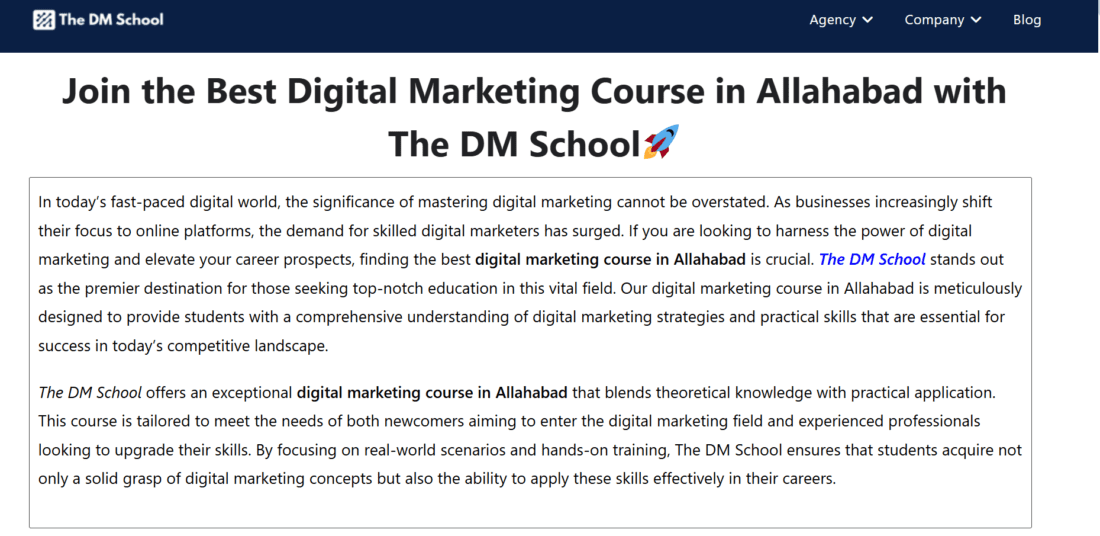 The DM School Allahabad