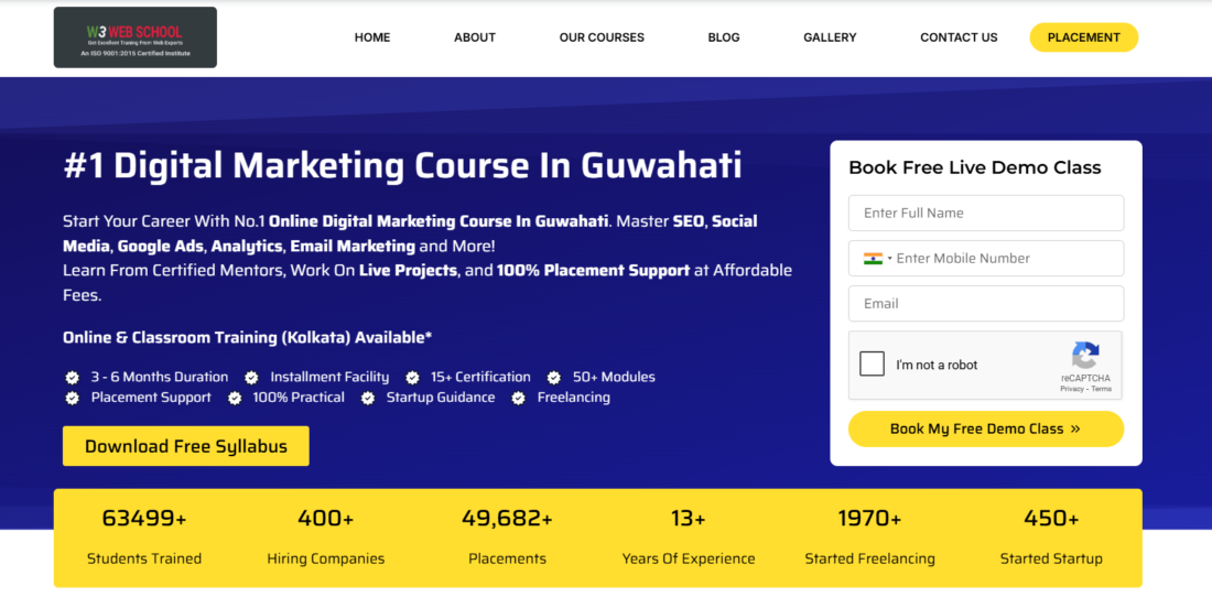Digital Marketing course in Guwahati w3 web school