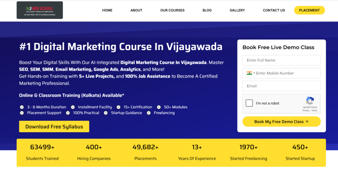 Digital Marketing Course in Vijayawada W3 Web School