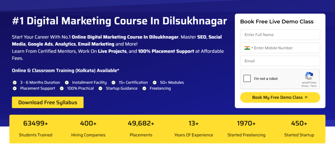 Digital Marketing course in Dilsukhnagar W3 Web School