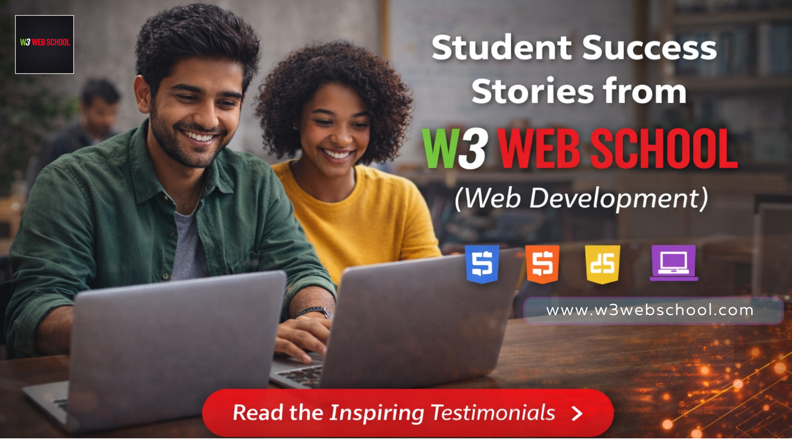 Student Success Stories from W3 Web School (Web Development)