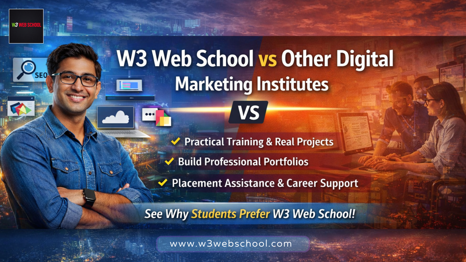 W3 Web School vs Other Digital Marketing Institutes