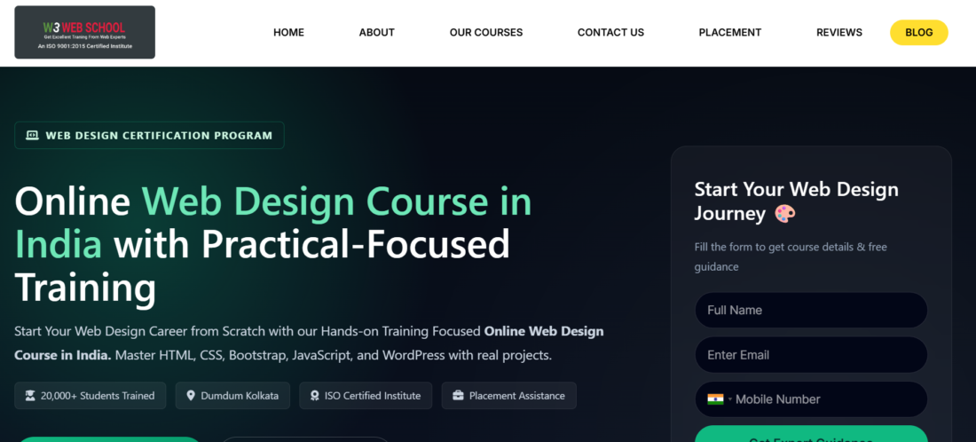 Online Web design course in India