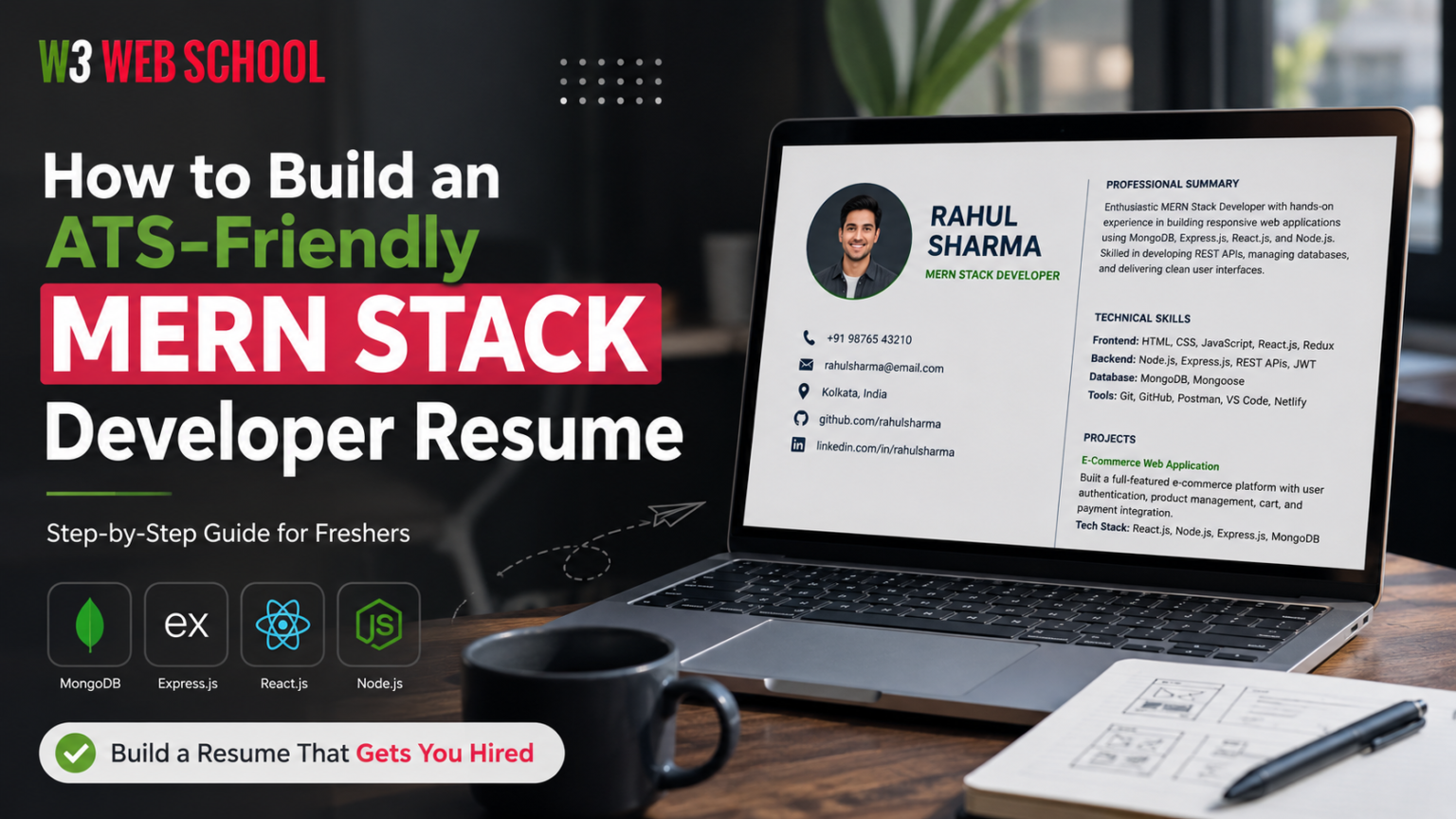 How to Build an ATS-friendly MERN Stack Developer Resume? 3 MERN Stack Developer Resume