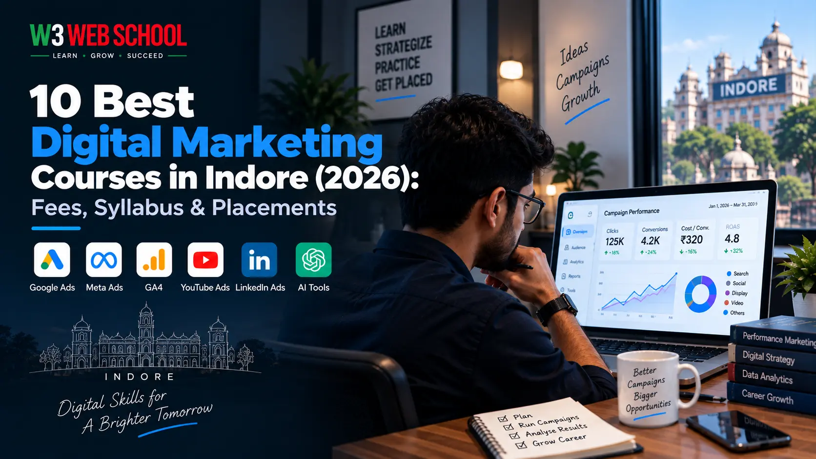 Best digital marketing courses in Indore 2026 with fees, syllabus and placement details.