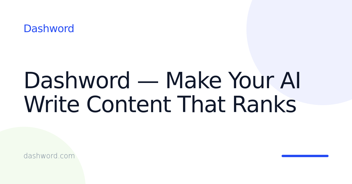Dashword SEO content brief and content scoring platform