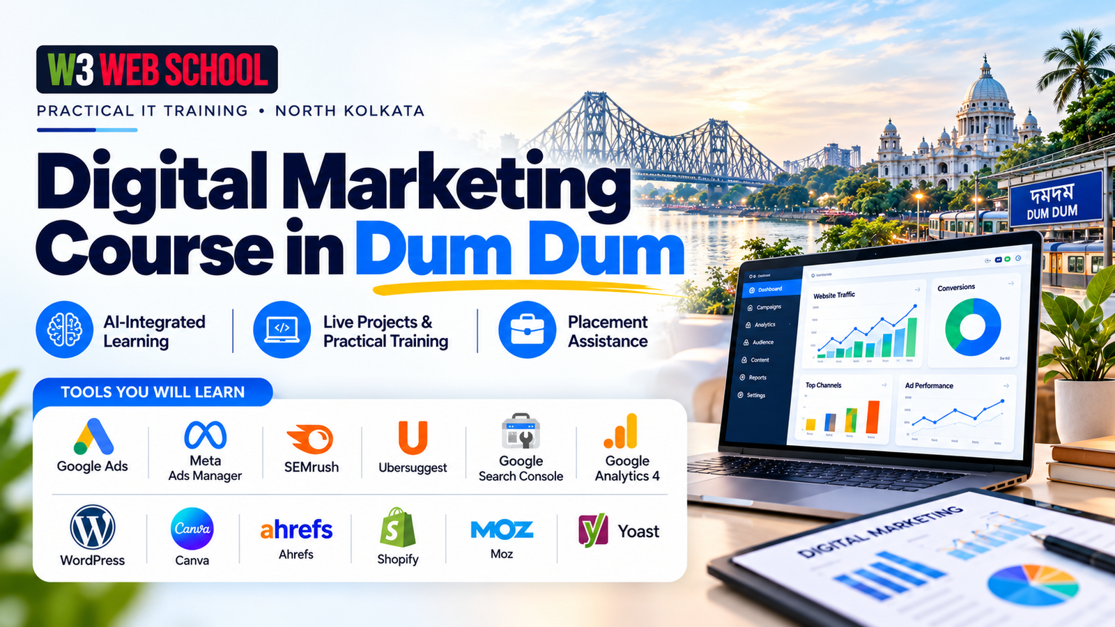 Digital Marketing Course in Dum Dum | W3 Web School Digital Marketing Course in Dum Dum with Practical Training and AI Tools | W3 Web School