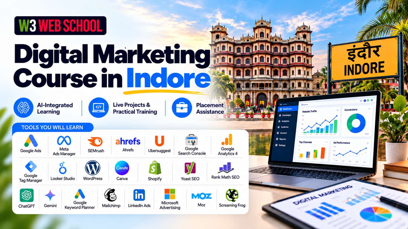 Digital Marketing Course in Indore | W3 Web School Digital Marketing Course in Indore with Practical Training, AI Tools and Live Projects | W3 Web School